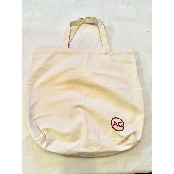 AG Adriano Goldschmied Tote Shopping Bag White 100% Cotton Size Large - Picture 2 of 4